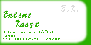 balint kaszt business card